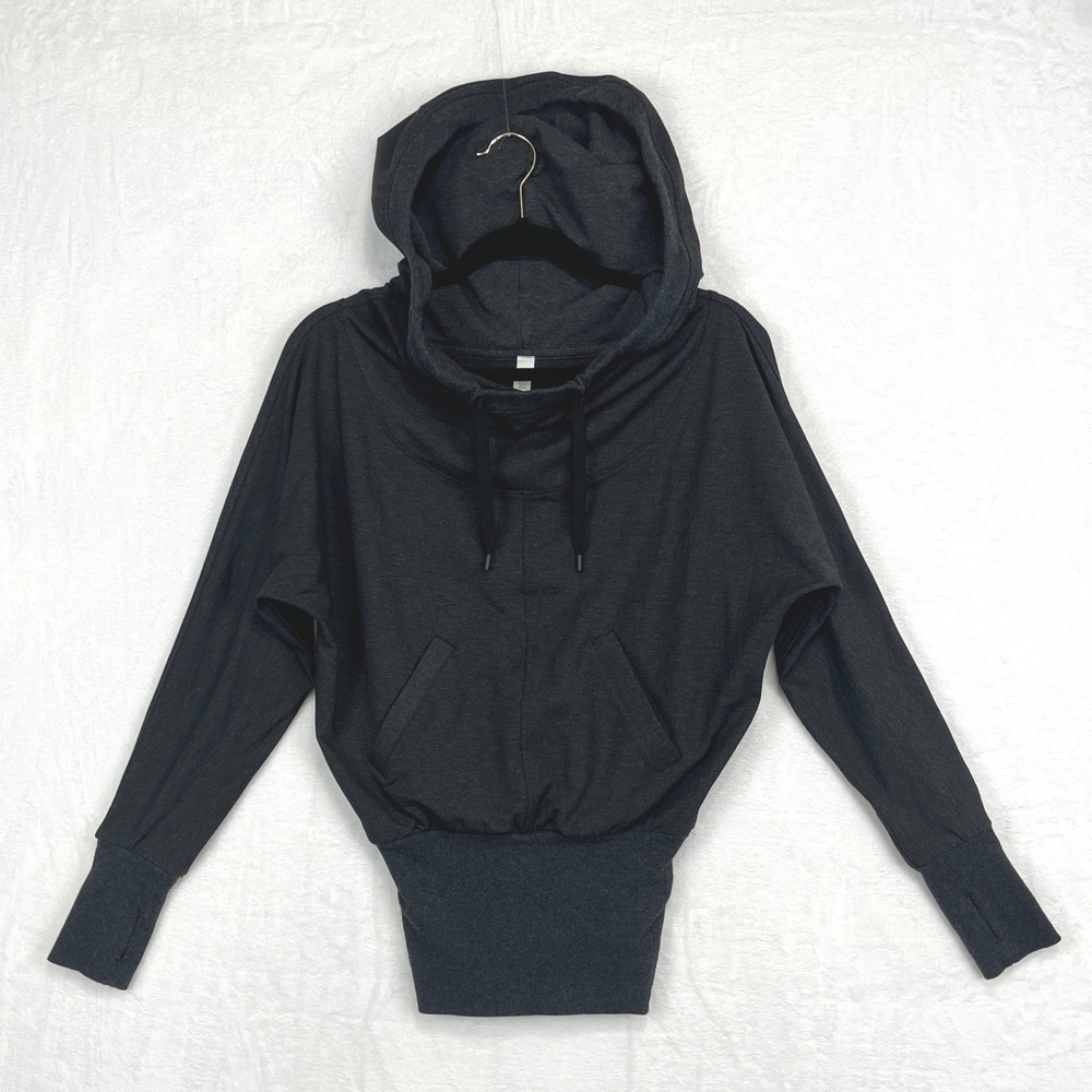 Lululemon Throwback Flashback Pullover Women's Sz 0‎ Dark Gray W3FZ6S